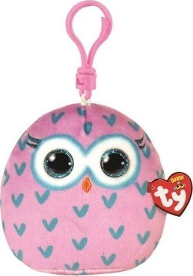 Breloczek TY Maskotka brelok TY Squish-a-Boos WINX - różowa sowa 8,5cm 39573