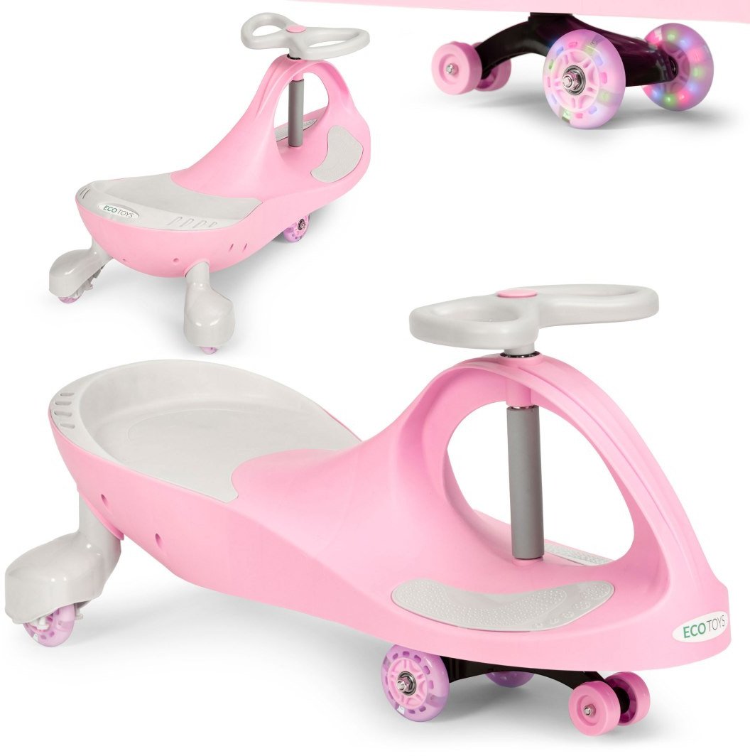 Jeździk grawitacyjny pojazd dla dzieci koła LED różowy ECOTOYS