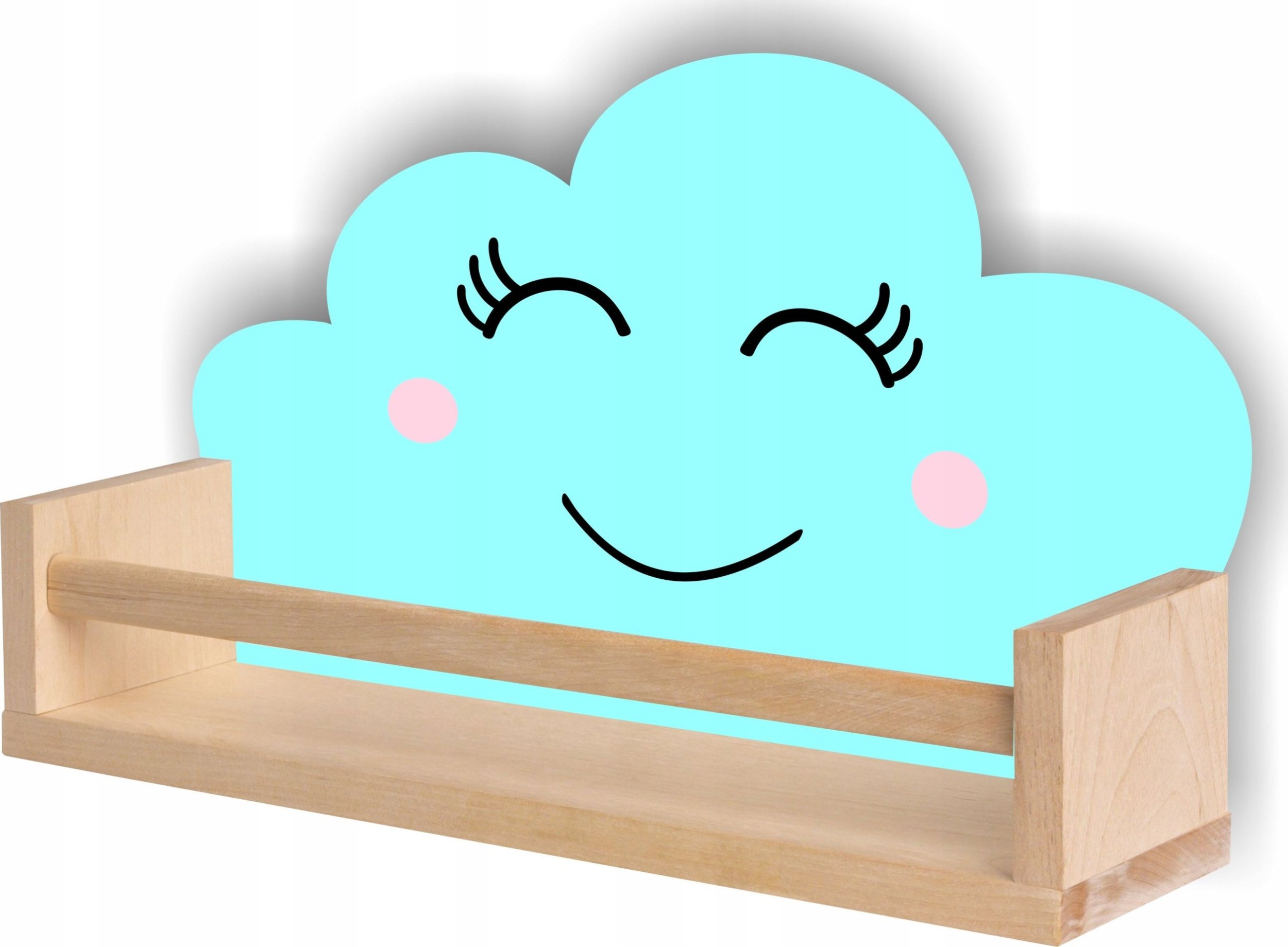 Półka drewniana chmurka chmurki styl skandynawski