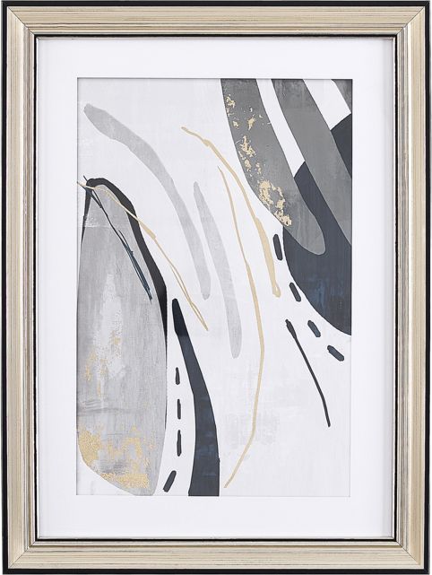 Beliani Obraz w ramie 30 x 40 cm szary HIDMO