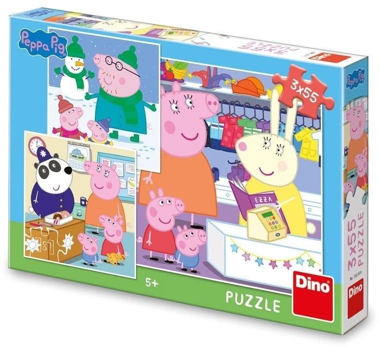 Puzzle Świnka Peppa 3x55el