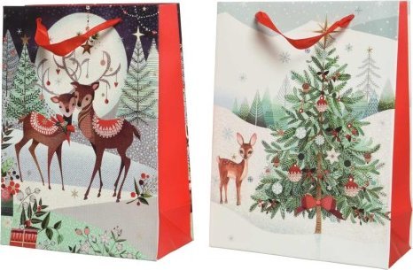 Kaemingk Torebka na prezenty papierowa świąteczna 32 cm