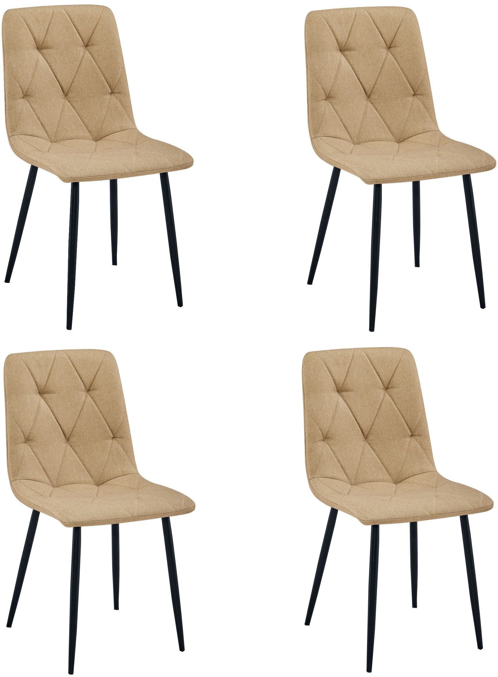 Krzesło LIBRA - brąz materiał / nogi czarne x 4