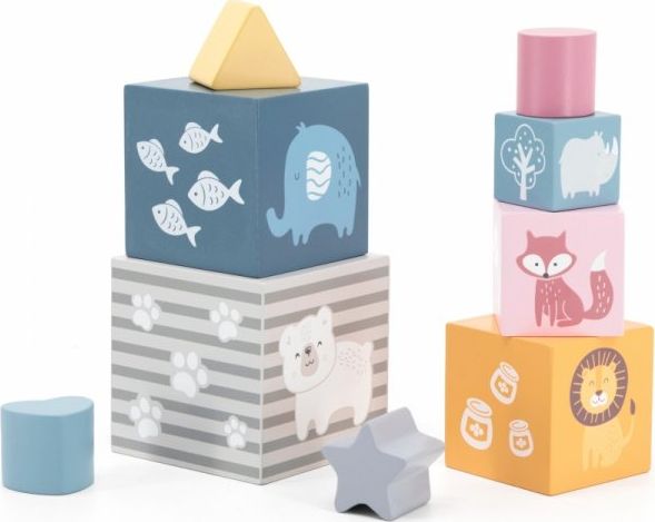 Viga Toys Klocki Drewniana Układanka