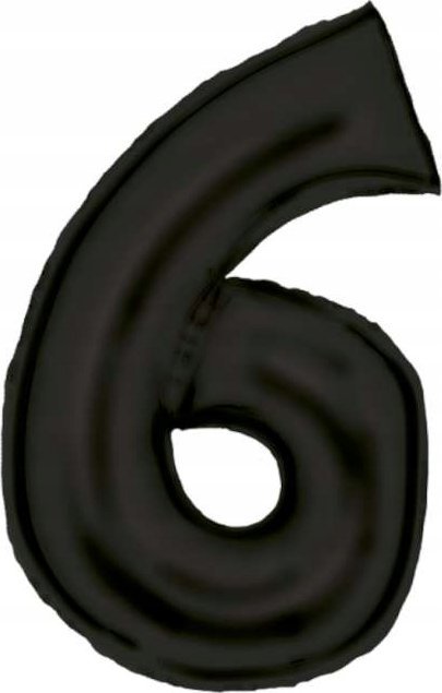 AMSCAN Balon foliowy cyfra 6 satynowa czarna 86cm N34 spakowany 9917308