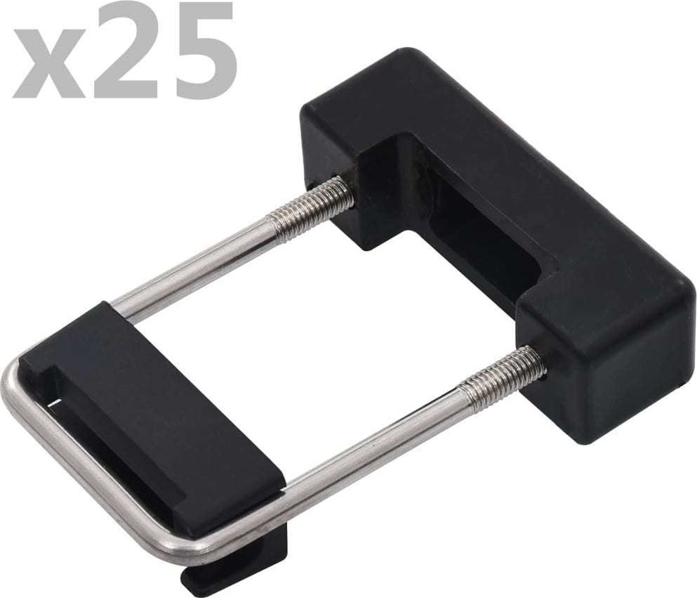 vidaXL Złączka U do słupków ogrodzeniowych, 60x40 mm, 25 zestawów