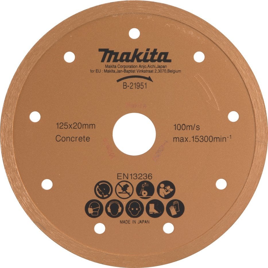 Makita MAKITA TARCZA DIAMENTOWA 125mm x 20mm PEŁNA DO DCC500,4101RH
