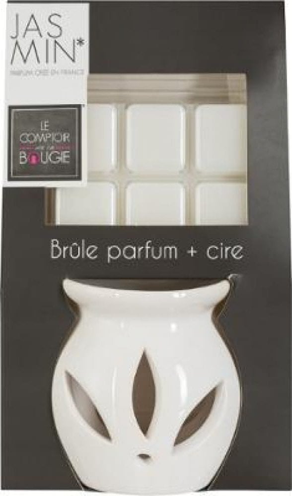 Atmosphera Ozdobny biały kominek + jaśminowy wosk zapachowy