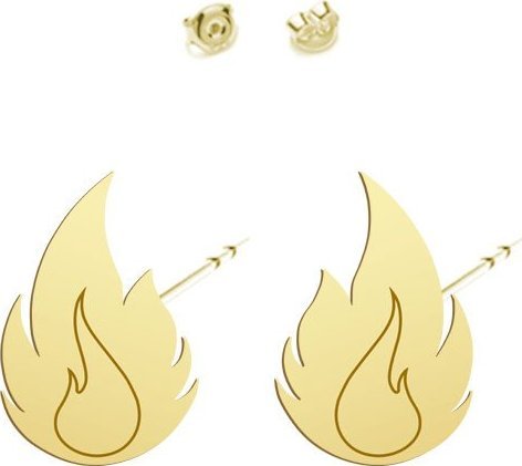 Radziszewska Jewellery Kolczyki Pozłacane z Płomieniem