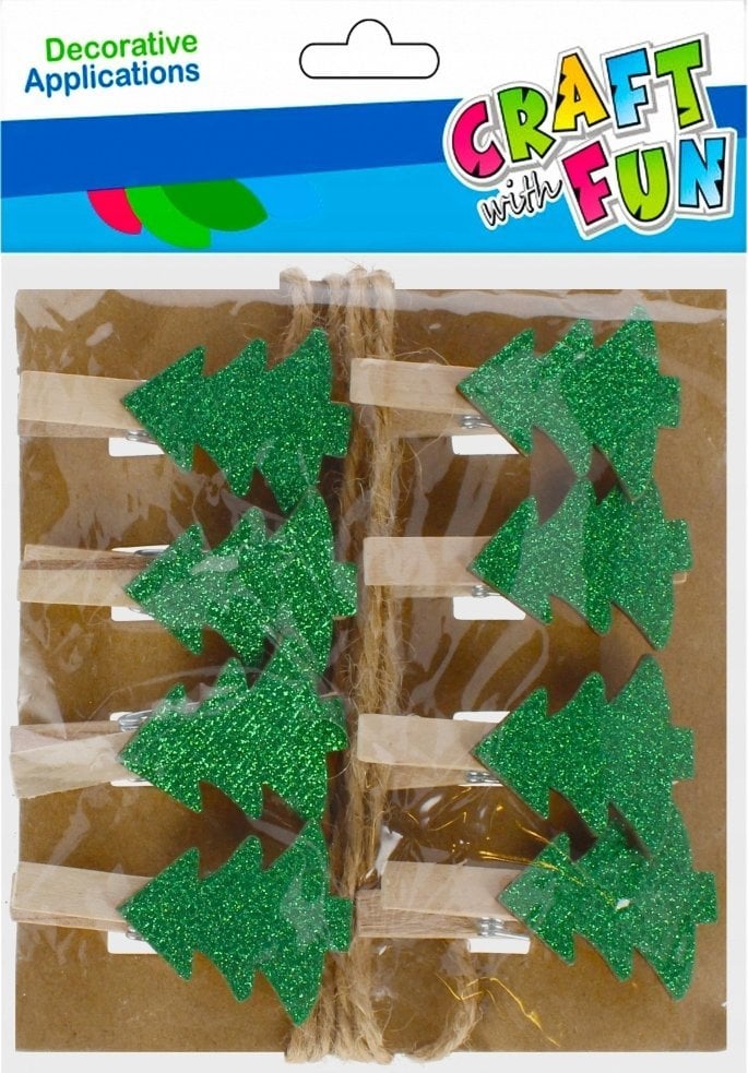 Craft with Fun OZDOBA BN KLAMERKI CHOINKA BROK 8SZT CF PB12/144
