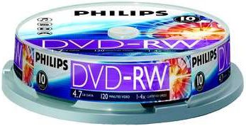 Philips DVD-RW 4.7 GB 4x 10 sztuk (DN4S4B10F/00)