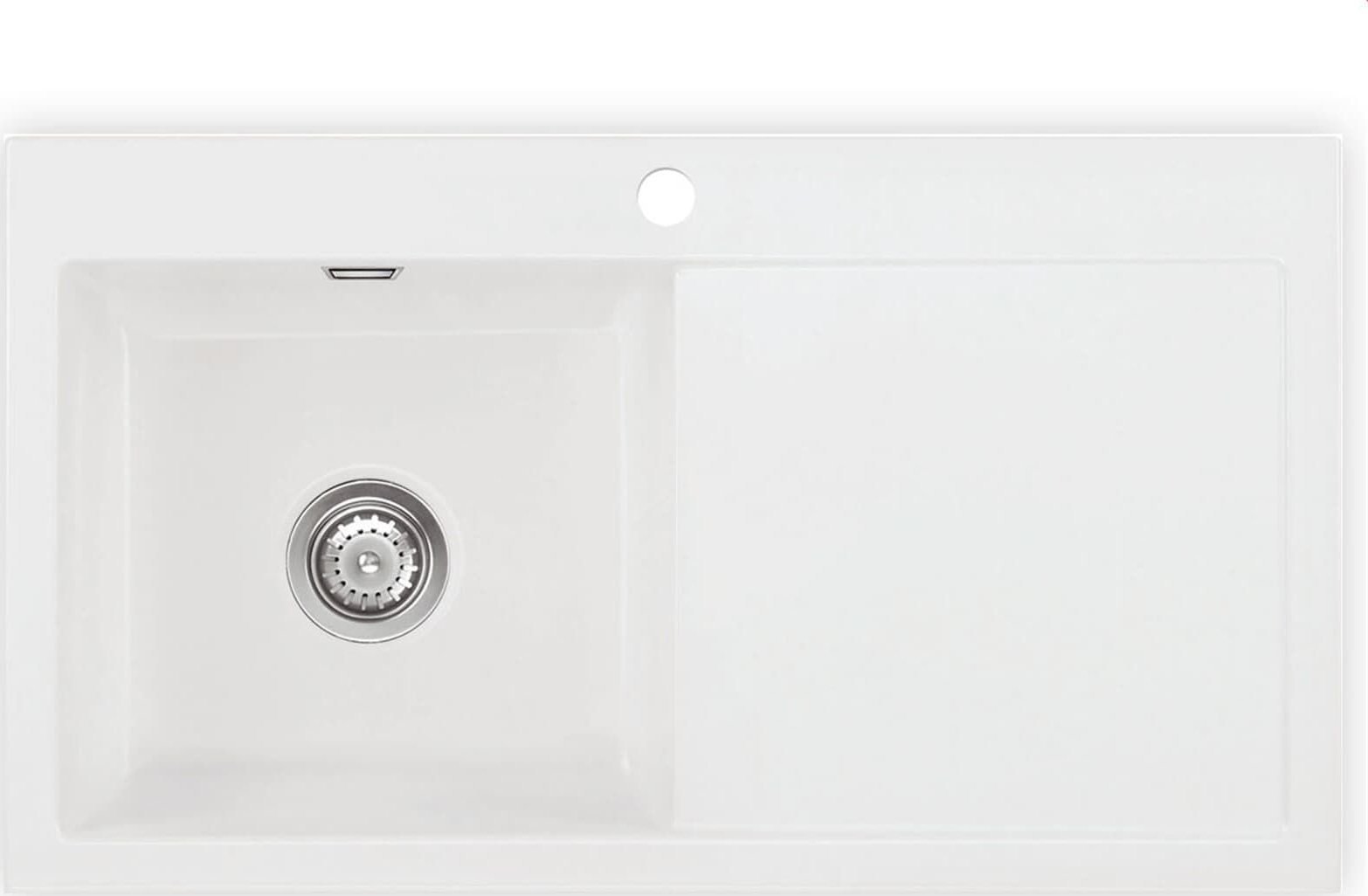 Zlewozmywak SYSTEMCERAM Systemceram Mera 90 Polar, zlewozmywak ceramiczny, korek manualny