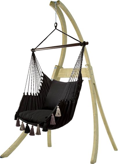 Koala Zestaw hamakowy: fotel AHC-10 ze stojakiem drewnianym Atlas, czarny AHC-10-AT