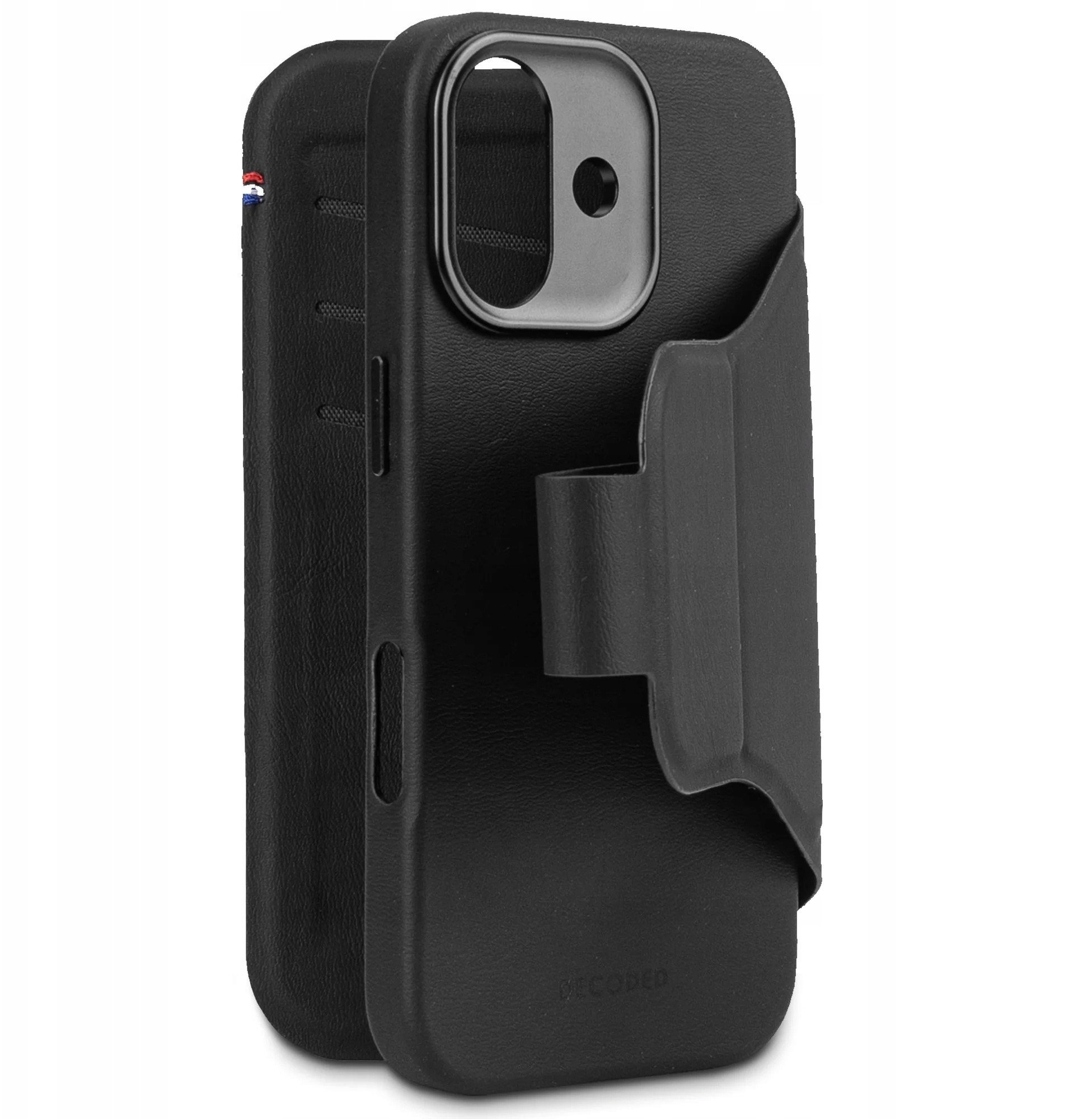 Decoded Textured Silicone Detachable Wallet - obudowa ochronna do iPhone 17 kompatybilna z MagSafe (phantom black)