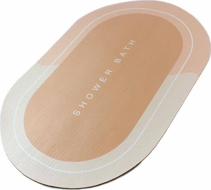 Aptel Owalny DYWANIK Łazienkowy Antypoślizgowy 60x40cm brązowy AG946A