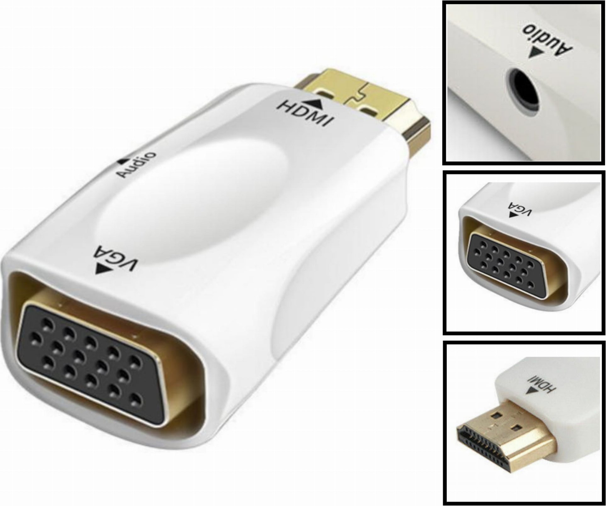 Adapter AV SwiatKabli Adapter KONWERTER obrazu sygnału z HDMI męskie na VGA żeńskie AUDIO jack