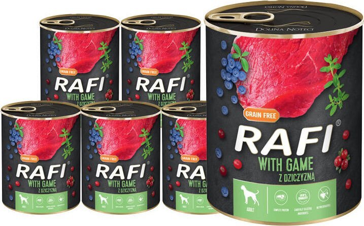 Mokra karma dla psa Rafi z dziczyzną zestaw 12 x 800 g