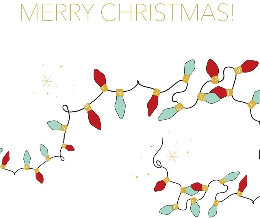 Clear Creation Karnet Swarovski - kwadrat. Święta Lampki