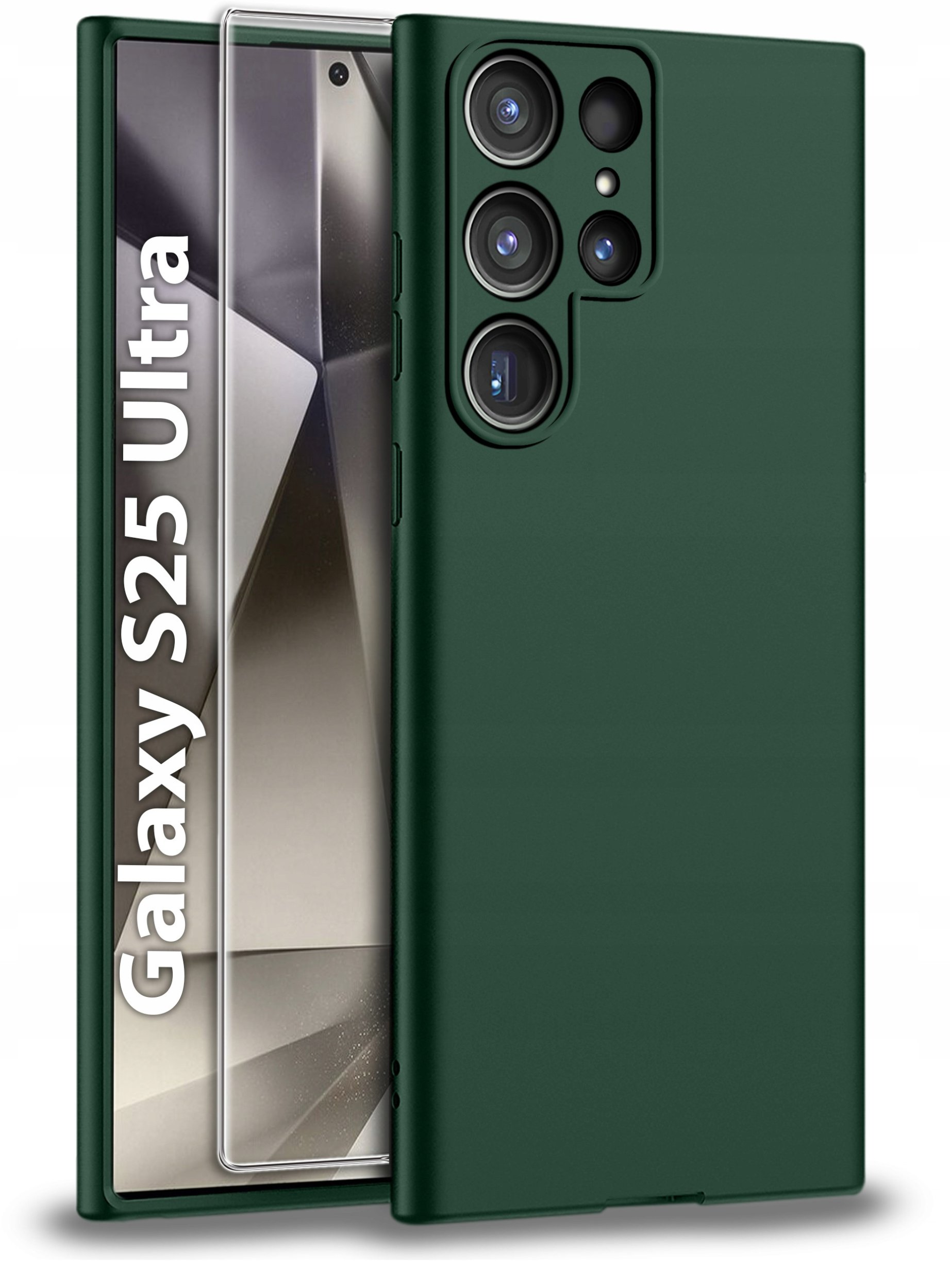 Etui do Samsung S25 Ultra CASE Gumowe Zielone Matowe Silikon Slim +SZKŁO 9H