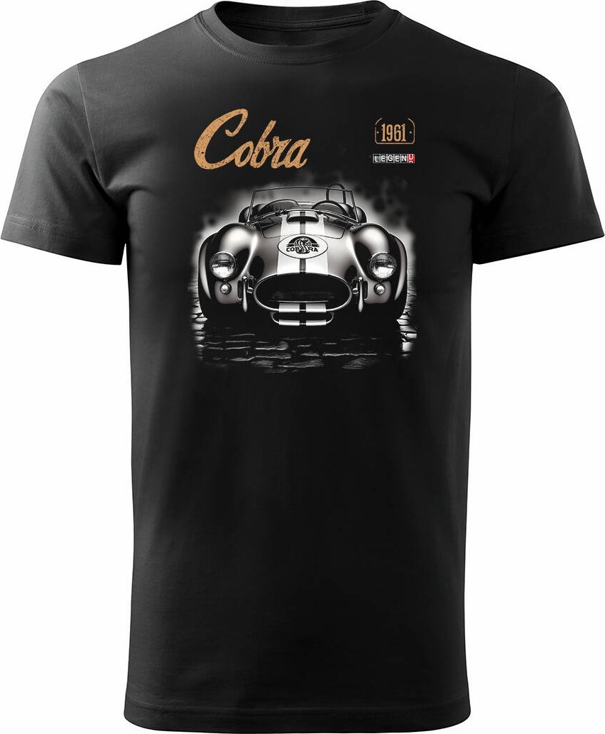 Topslang Koszulka z samochodem Roadster AC Cobra kolekcjonerska męska czarna REGULAR L