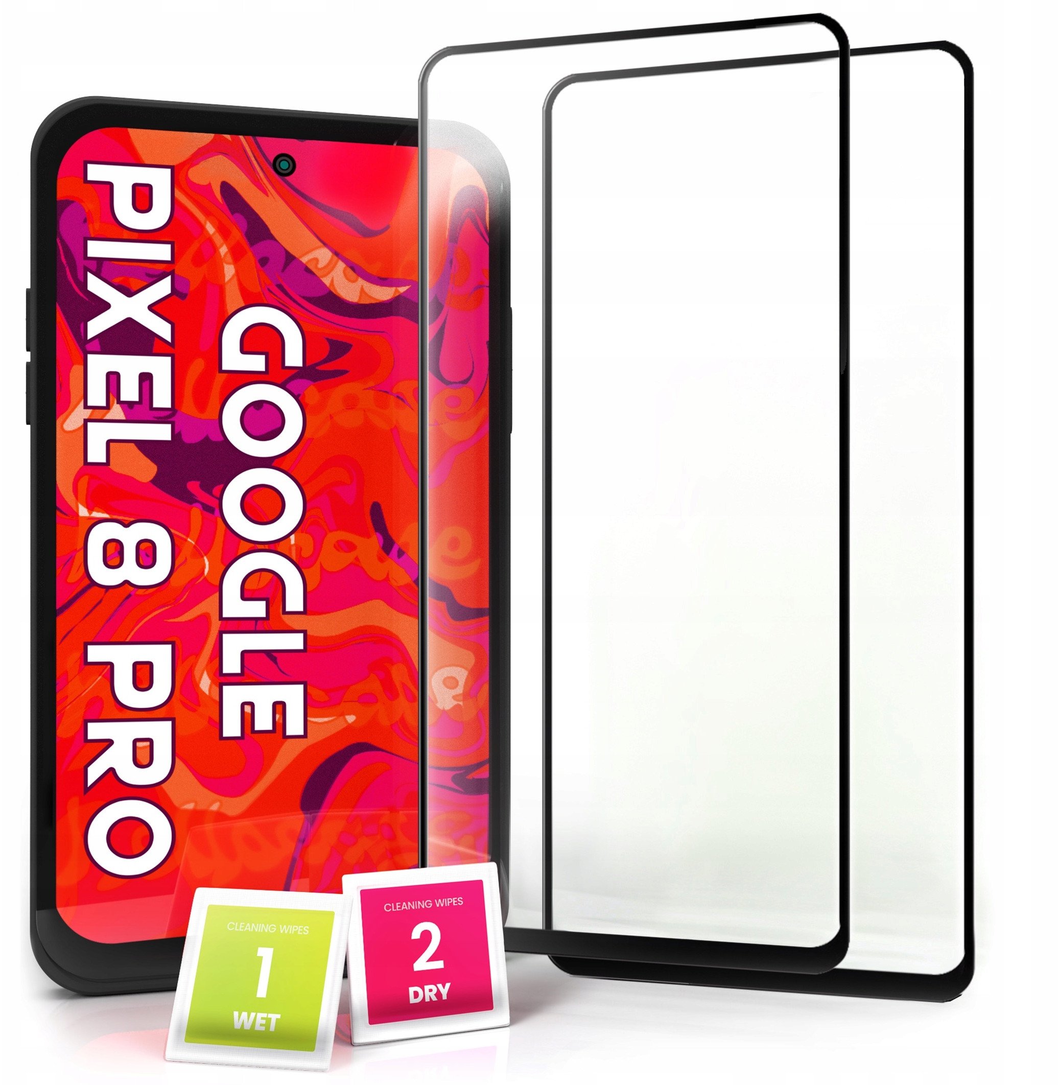2-PAK Szkło Hartowane do Google Pixel 8 Pro Ochronne Pełne Na cały ekran 5D