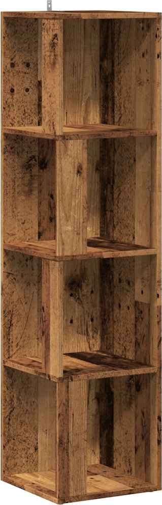 Szafka narożna, stare drewno, 33x33x132 cm, płyta wiórowa