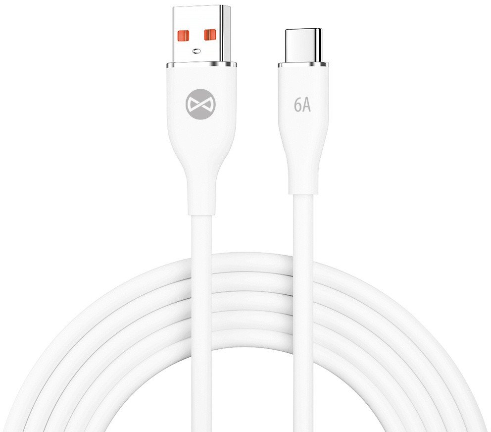 Forever kabel USB - USB-C 1,0 m 6A biały