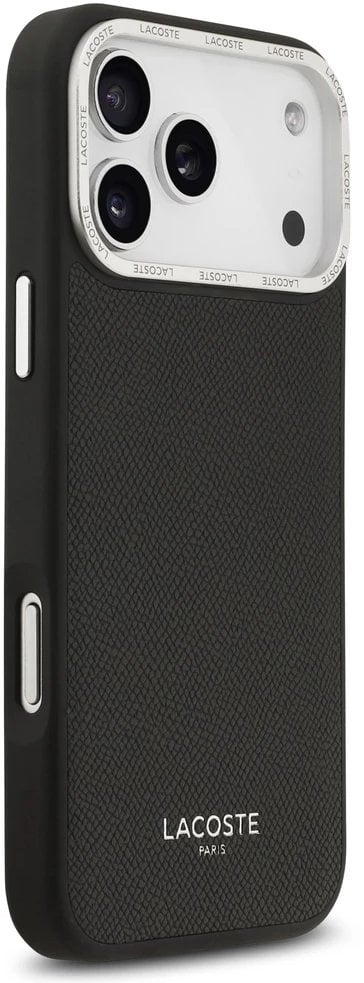 Lacoste Hard Cover PU Leather Champs Elysees MagSafe Black, for iPhone 17 Pro Max, LCHMP17XPCESK