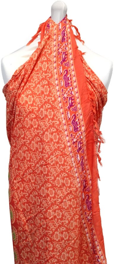 Indonezyjskie Sarongi Mandala - Pomarańczowy