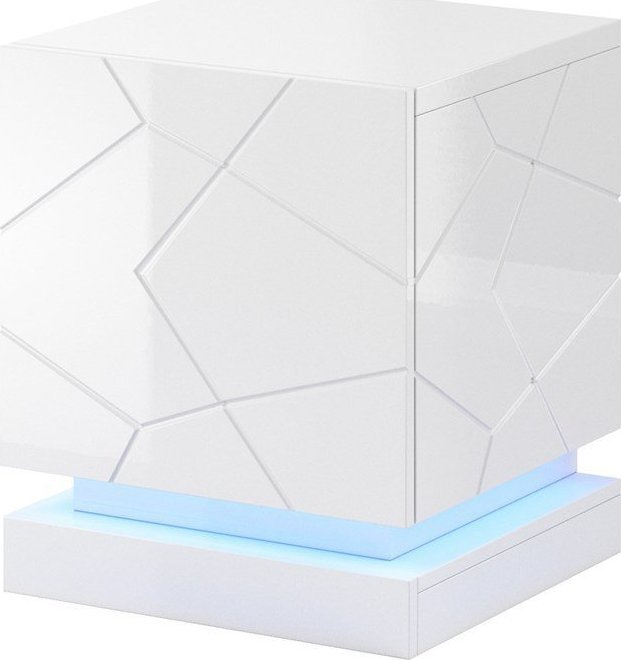 Cama Meble Szafka nocna QIU 2szt. 46x41,5xH53 biały połysk/biały połysk