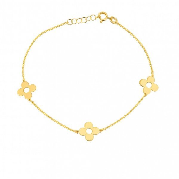 Złota Bransoletka Kwiatuszki 585 BR.01821