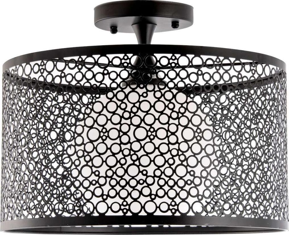 Lampa sufitowa VEN Ażurowa LAMPA sufitowa VEN N2102/1H metalowa OPRAWA dekoracyjny plafon szklana kula czarna