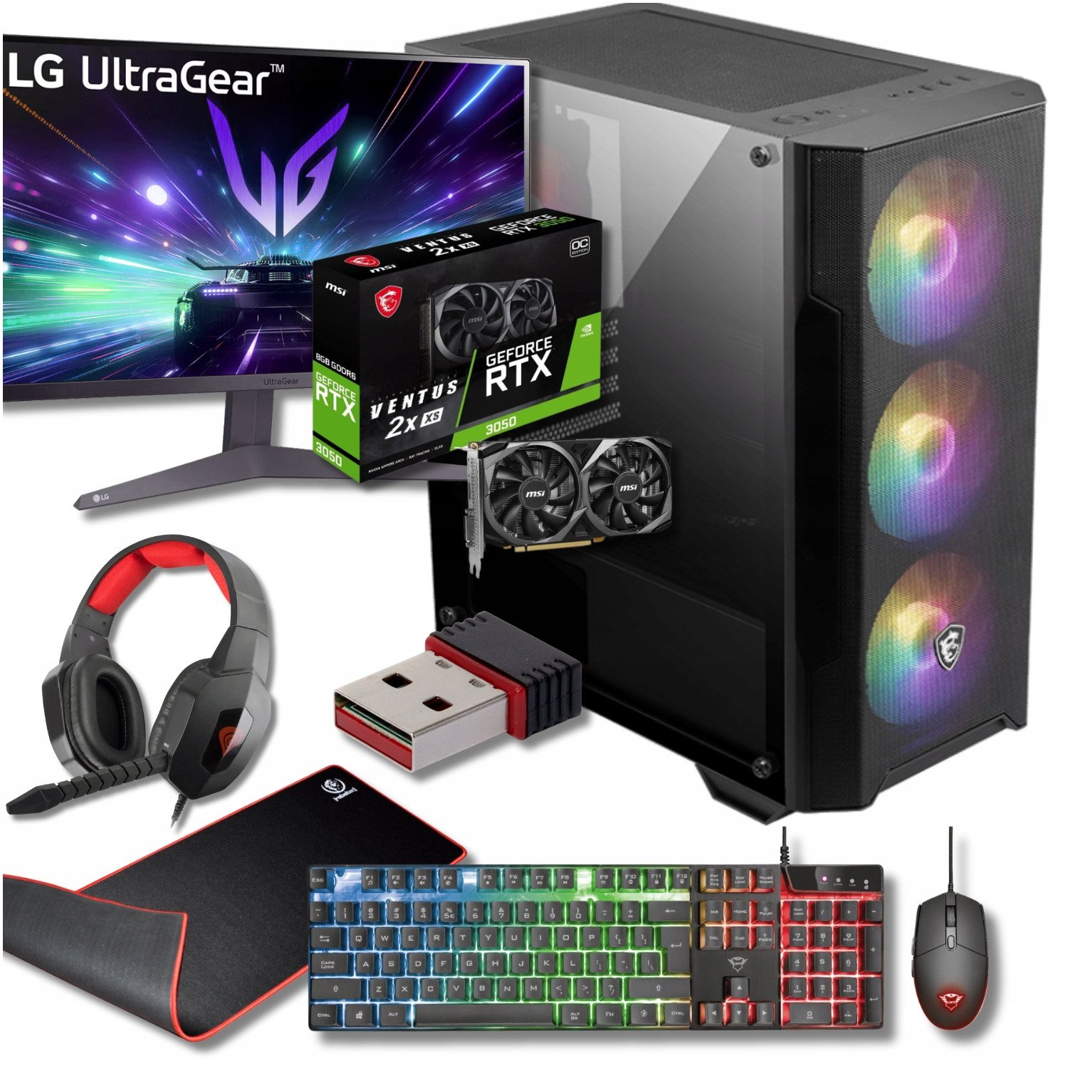 Komputer BSG Striker V15 AMD Ryzen 5 NVIDIA GeForce RTX 3050 16GB DDR4 1000GB SSD Windows 11