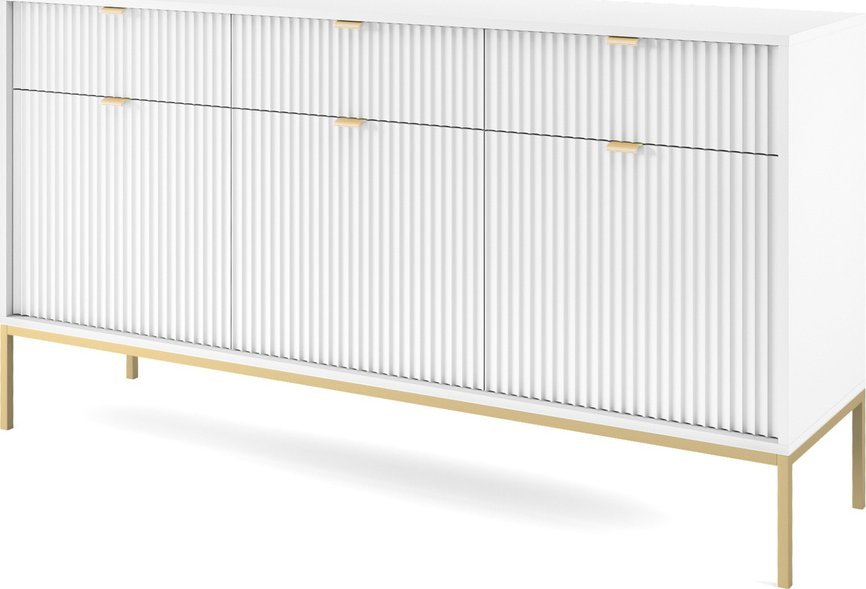 Ravio Stylowa komoda Kioto KSZ154 w kolorze białym i złotymi nóżkami