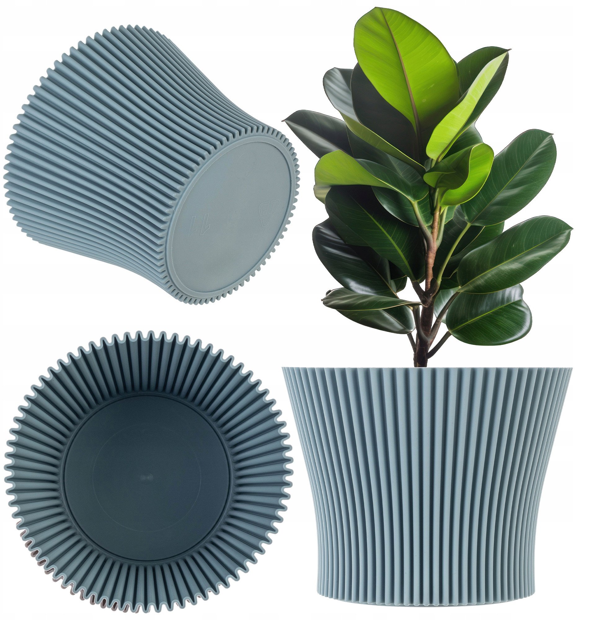 KADAX Doniczka Donica Na Kwiaty 11cm Osłonka Rośliny Kwietnik Plastikowa Zielona