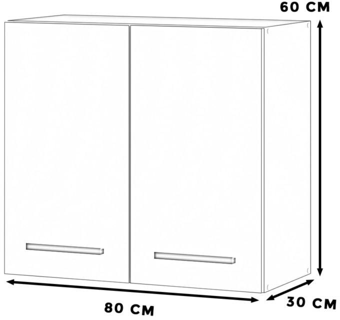 szafka kuchenna wisząca modułowa nowoczesna duża 80cm blande biała mat