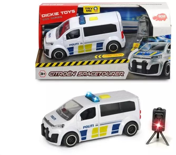 Dickie SOS Politibil (15 cm) inkl. fotofælde m/lys 1:32