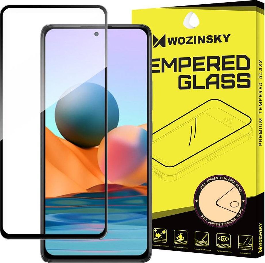 Wozinsky Wozinsky super wytrzymałe szkło hartowane Full Glue na cały ekran z ramką Case Friendly Xiaomi Redmi Note 10 Pro czarny