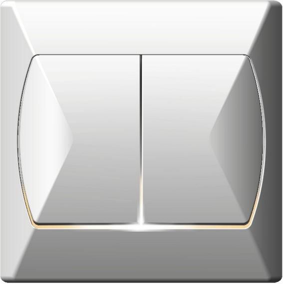 Ospel Łącznik schodowy Akcent podwójny z podświetleniem biały (ŁP-10AS/00)