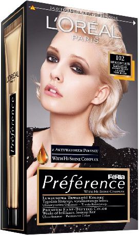 L’Oreal Paris Feria Preference Bardzo Jasne Blondy Bardzo Jasny Blond Perłowy 102