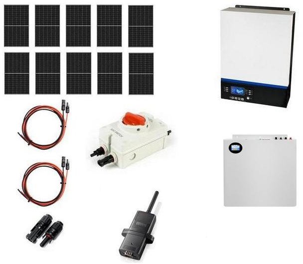 Hybrydowy zestaw solarny off-grid ESB-10kW-48 MPPT 10xPV Mono bateria slim 5kWh