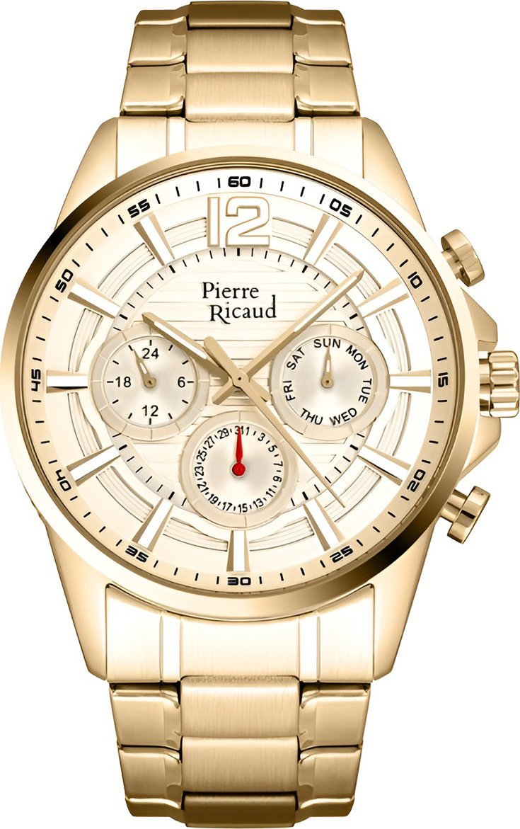 Zegarek Pierre Ricaud Zegarek męski Pierre Ricaud P97040.1151QF złoty
