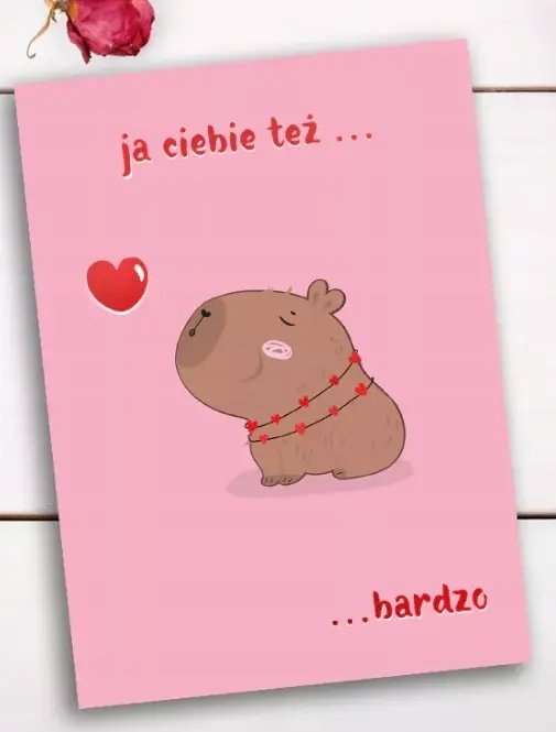 Karnet B6 Walentynki - Kapibara