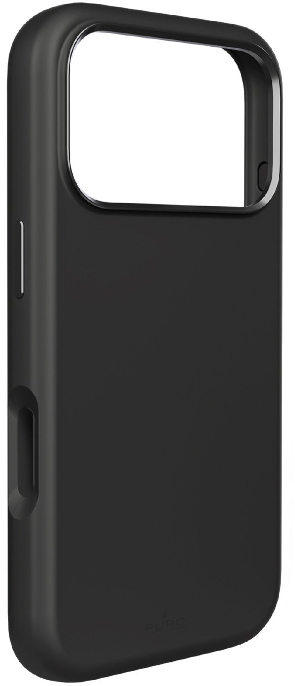 Etui silikonowe Pure Icon Mag Pro Liquid Silicone na iPhone 17 Pro kompatybilne z MagSafe, z ochroną aparatu i aluminiowymi przyciskami - czarne