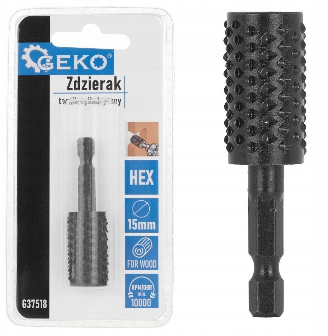 Zdzierak – tarnik cylindryczny do drewna 15mm HEX (50/250)