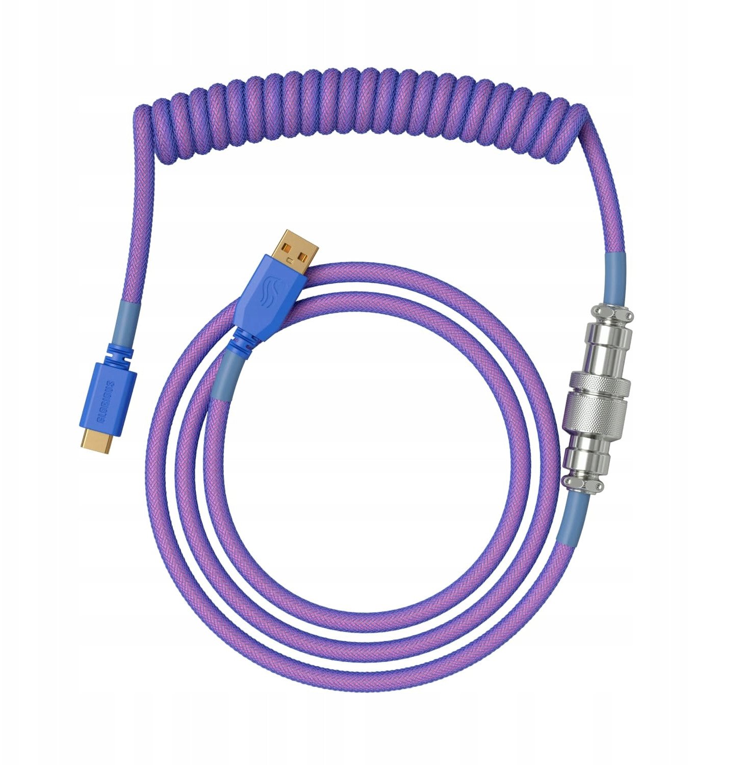 Kabel USB Glorious USB-A - USB-C 1.4 m Fioletowy (GLO-KB-ACC-CBL-COIL-NEB)