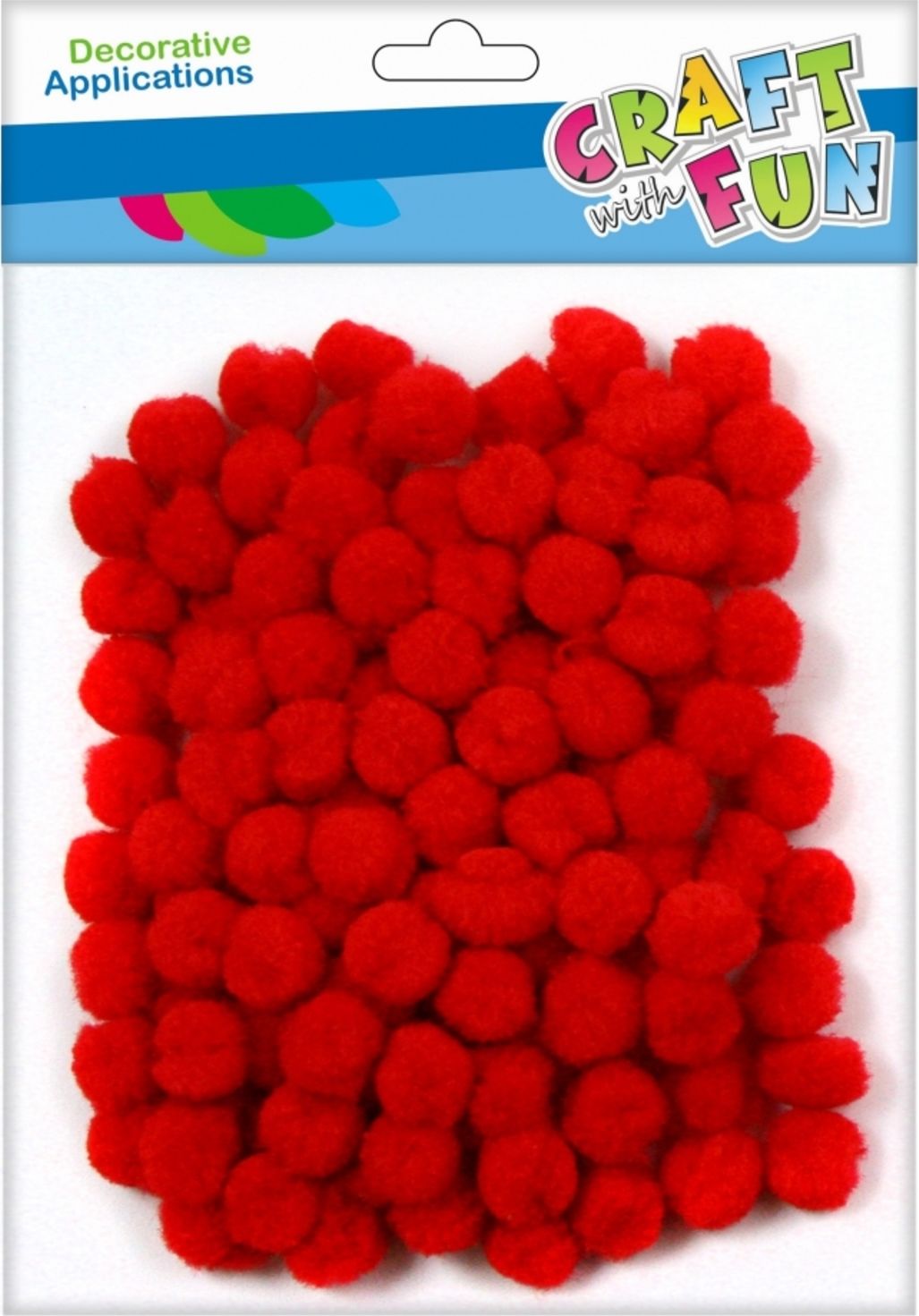 Craft with Fun CF OZDOBA DEK POMPON 120SZT/1CM CZERW PBH 12/144