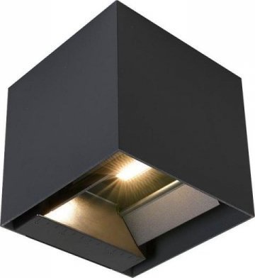 Kinkiet V-TAC Oprawa Ścienna Solarna V-TAC 9W LED COB Regulowana Czarna Kostka 15x15cm IP65 VT-11109 4000K 860lm