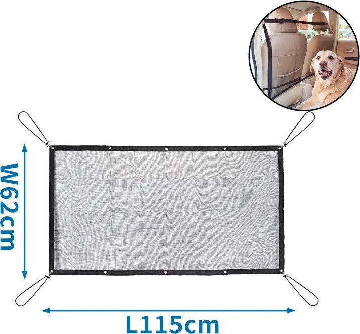 Nobleza CAR NET BARRIER FOR PET L115*W62CM BLACK CAR NET BARRIER FOR PET L115*W62CM BLACK
