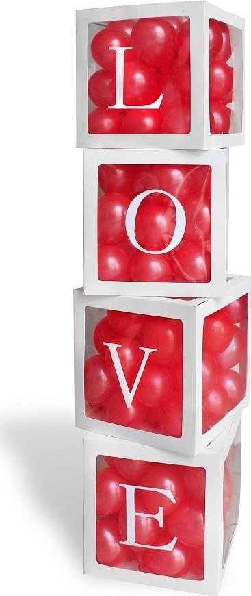 GoDan Pudełka balony Miłość ślub wesele przezroczyste x4
